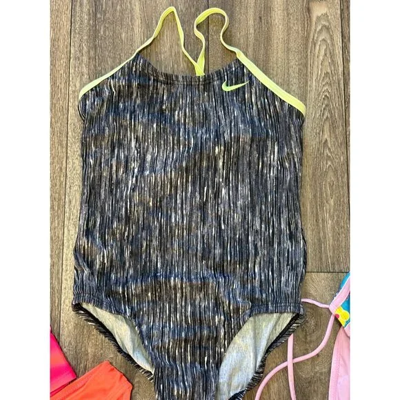 GIRLS SUMMER LOT SWIMWEAR SIZE 7-8 MULTICOLORED SWIMSET ONE PIECE - Picture 3 of 7
